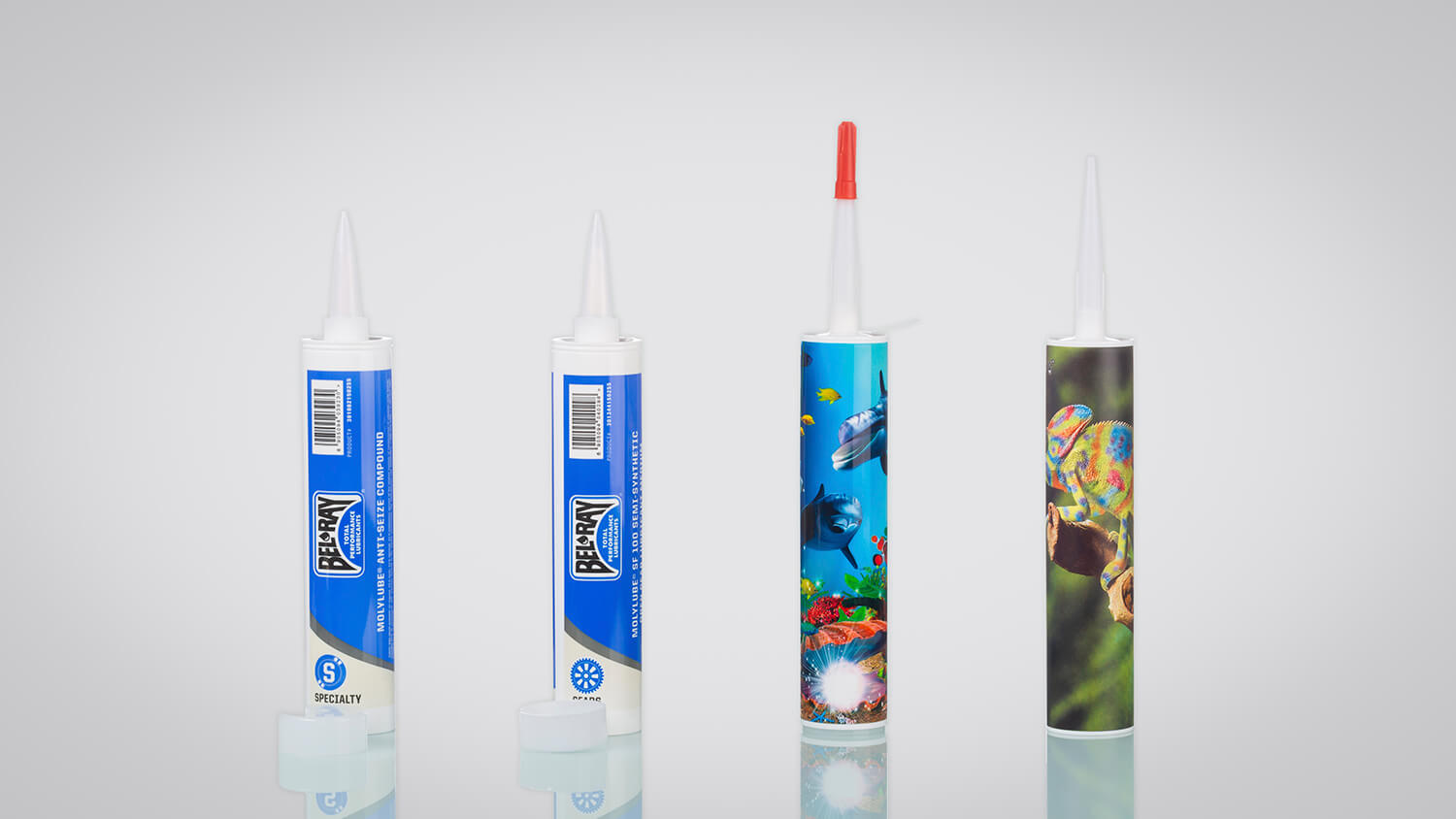 Custom-printed metal cartridges with logos and designs for enhanced branding.