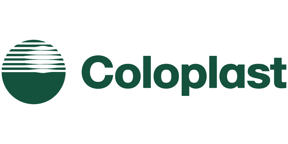 Coloplast logo, a healthcare company with devices for a variety of healthcare needs