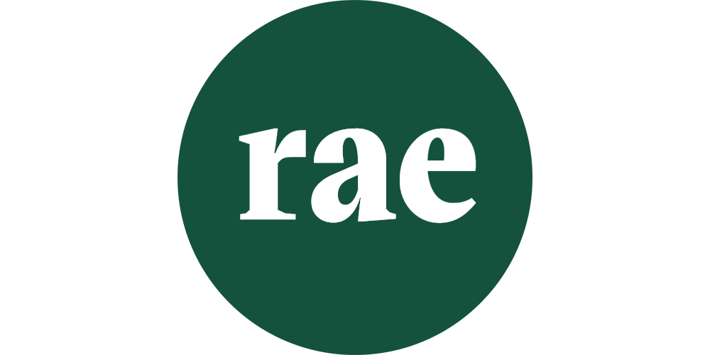 RAE logo, a trusted supplement brand that Evergreen has partnered with