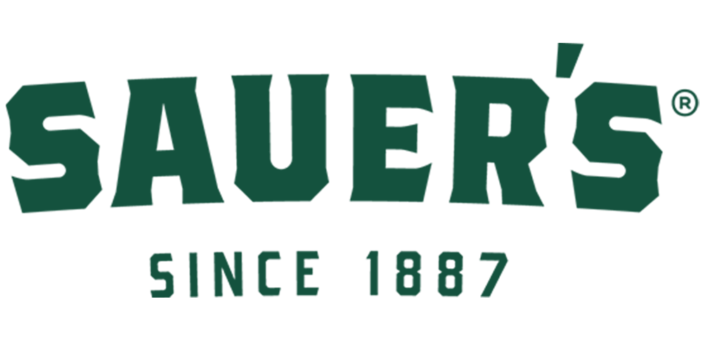 Sauers' logo, a seasoning brand that has partnered with Evergreen's glass packaging