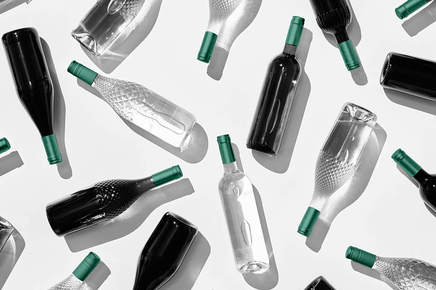 Beer, wine, and spirit glass packaging for alcoholic beverages