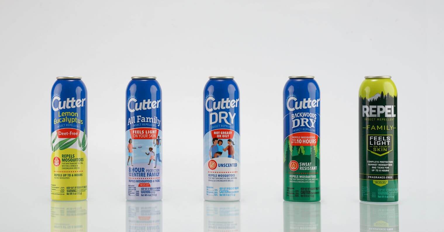 Branded aluminum cans by Evergreen, displaying printing capabilities.