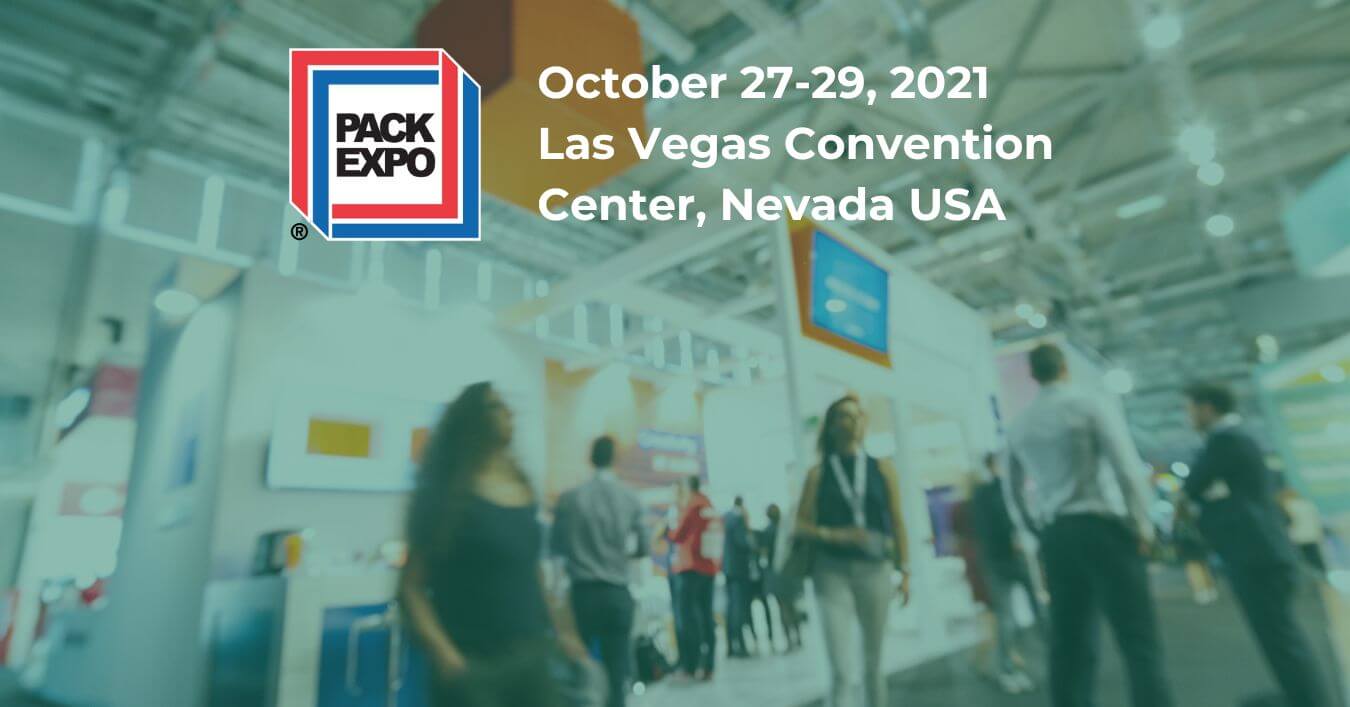 Pack Expo 2021, with the logo and date, where Evergreen presented to customers and networked.