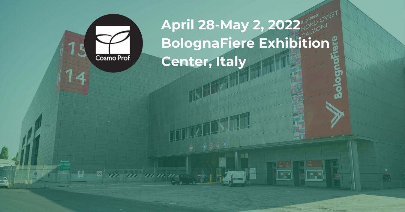 Cosmoprof 2022 beauty packaging convention, where Evergreen showcased personal care and beauty products.