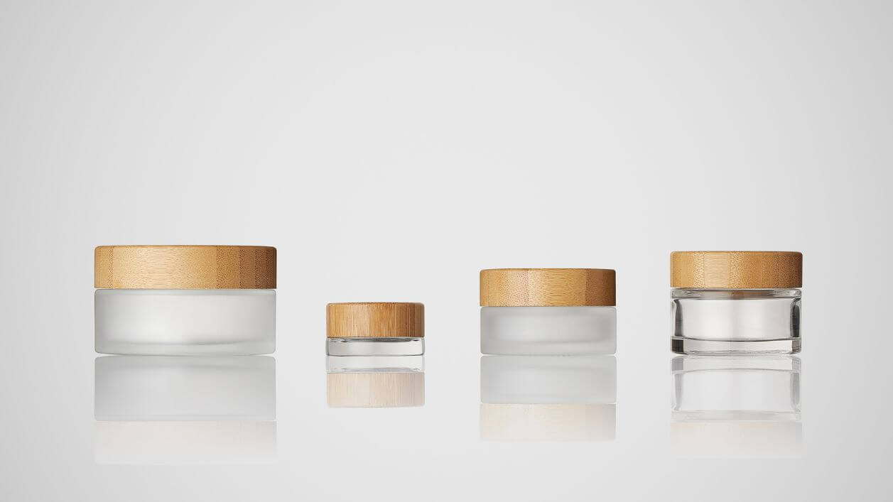 Bamboo glass jars combining natural aesthetics with sustainable design.