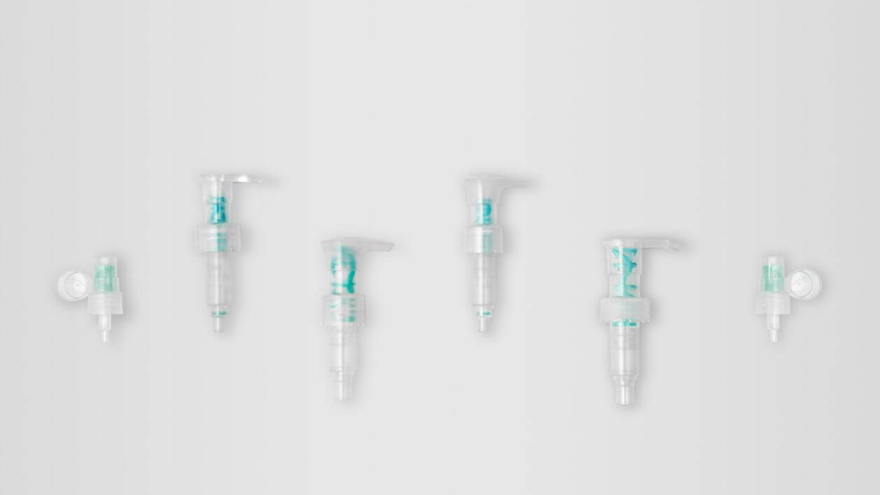 Fully recyclable dispensing pumps engineered for sustainable packaging needs.
