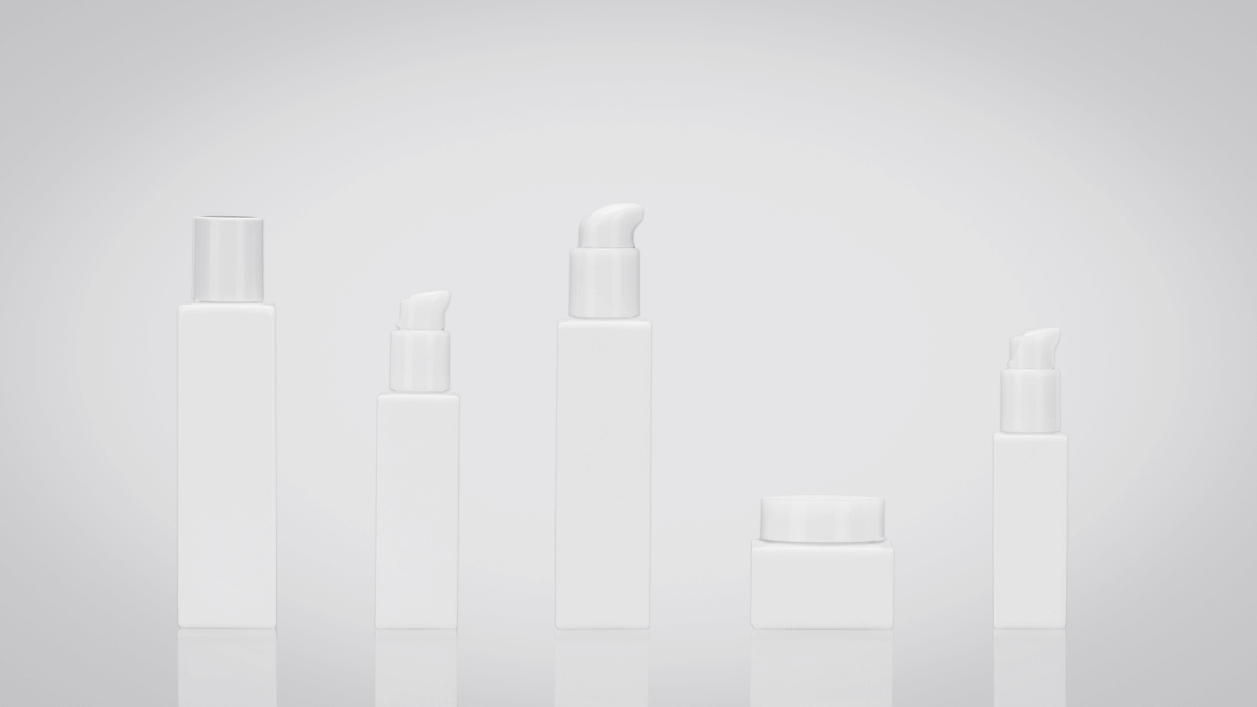 White opal cosmetic glass bottles for premium packaging.