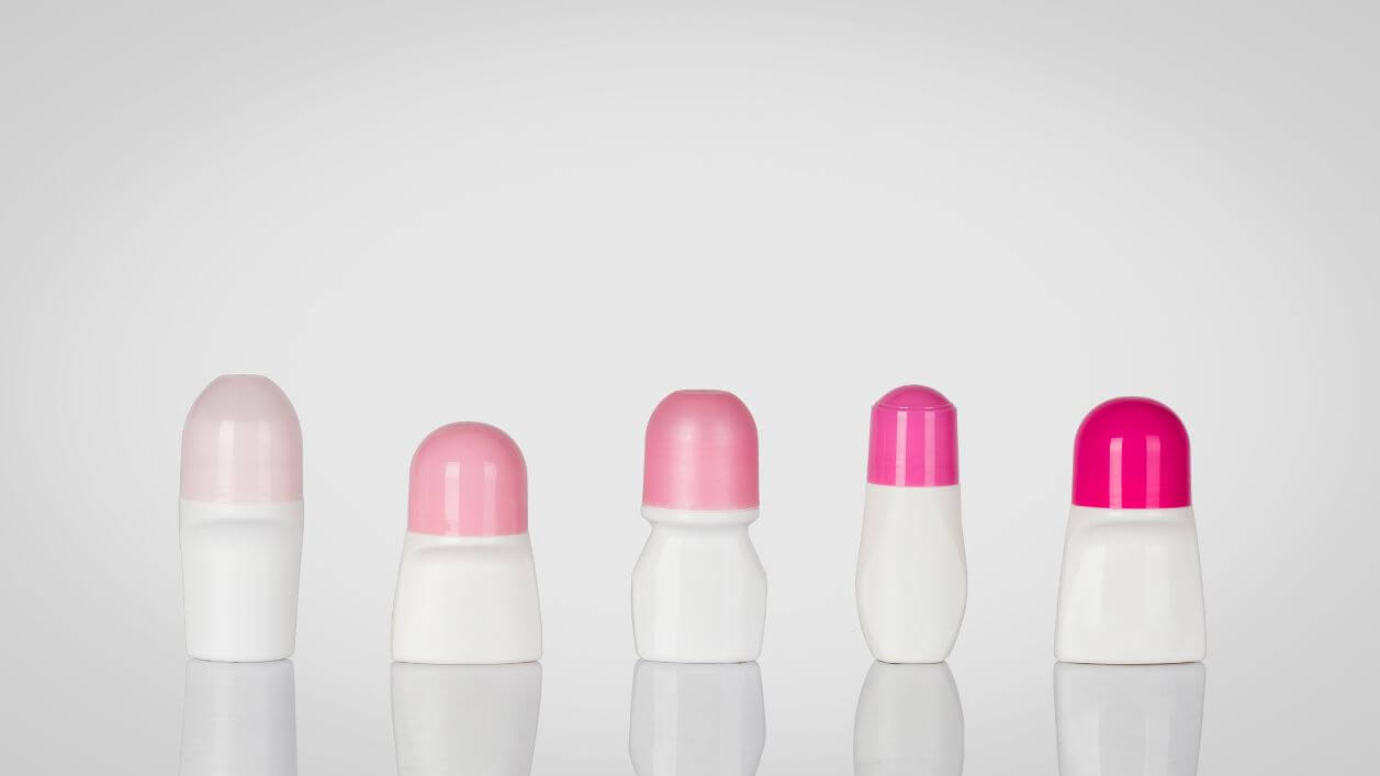 Roll-on plastic bottles designed for convenient liquid application.