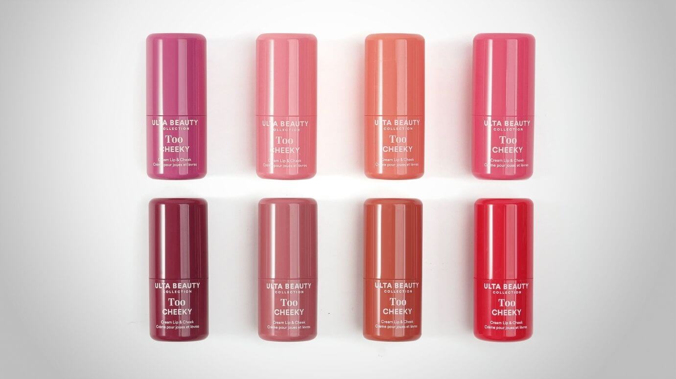 Ulta Beauty solid stick packaging featuring colorful branding and logos.