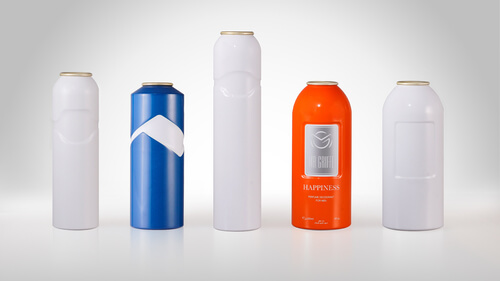 Custom embossed aluminum cans by Evergreen Resources.