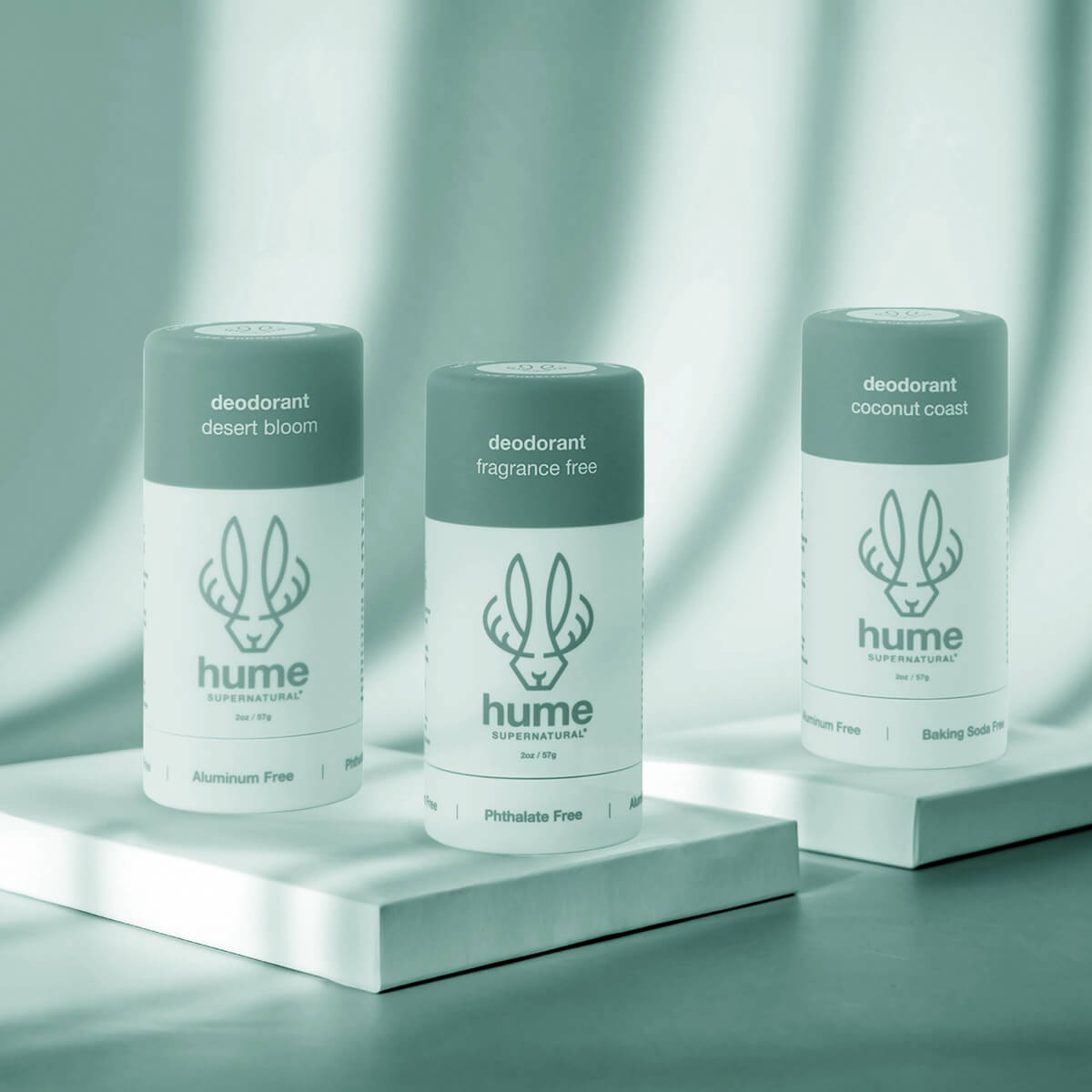 Soft touch stick bottles decorated by Evergreen.