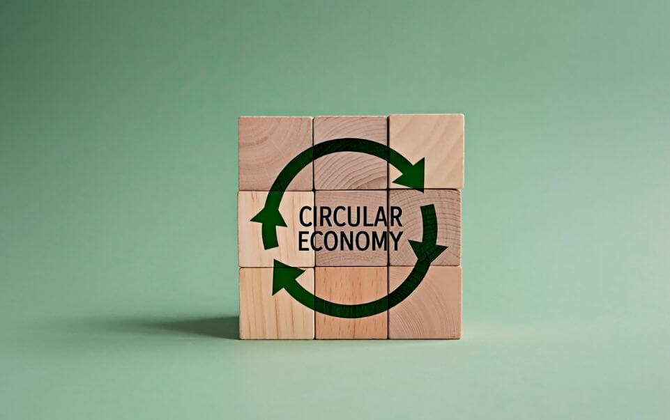 Circular-Economy-Building-Blocks Building blocks with a circular economy logo.