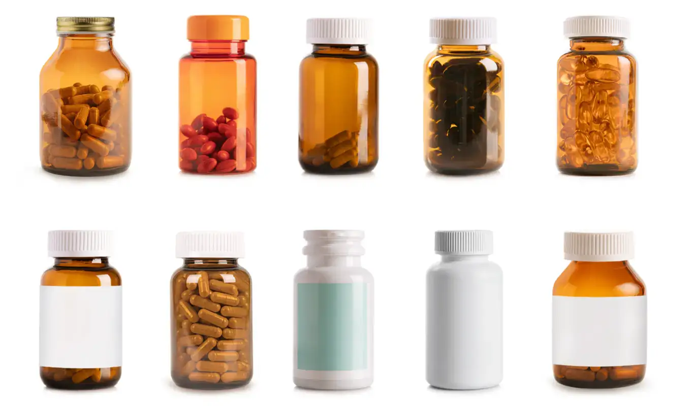 Examples of child resistant bottle finishes for pharmaceutical bottles and jars.