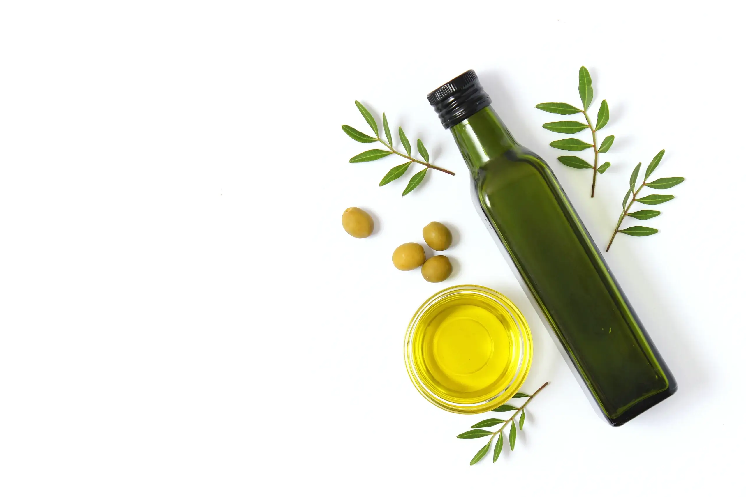 Marasca Oil Bottles by Evergreen, with an olive oil bottle.