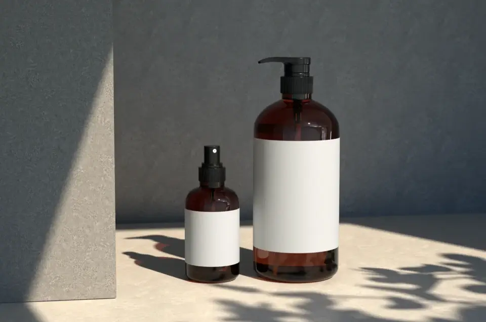Dispensing pump and sprayer with aesthetic background.