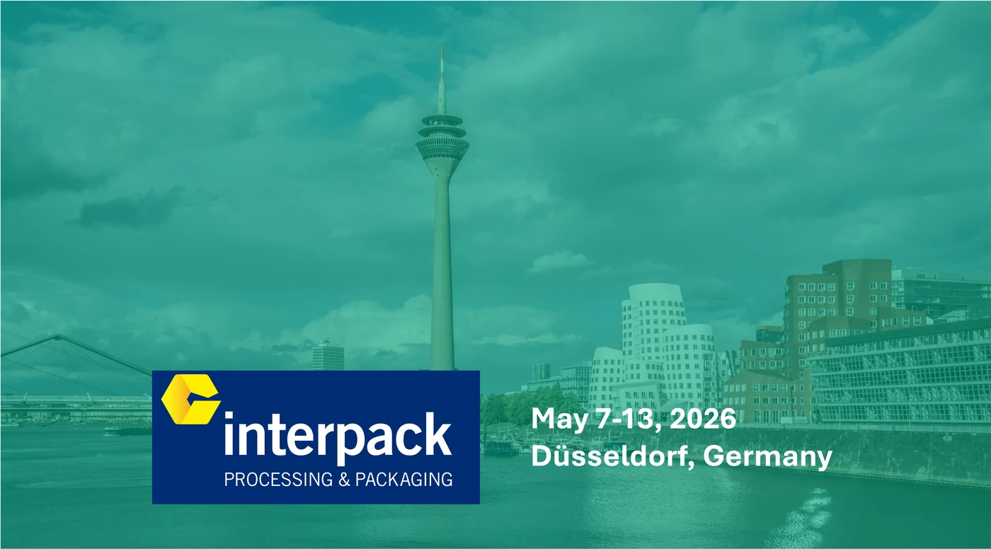 Interpack May 2026 banner, with logo, dates, and location.