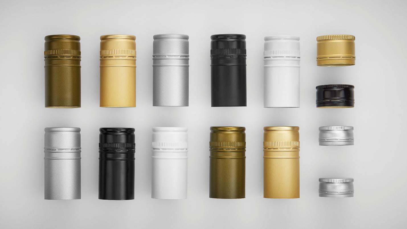 Roll-on aluminum caps.