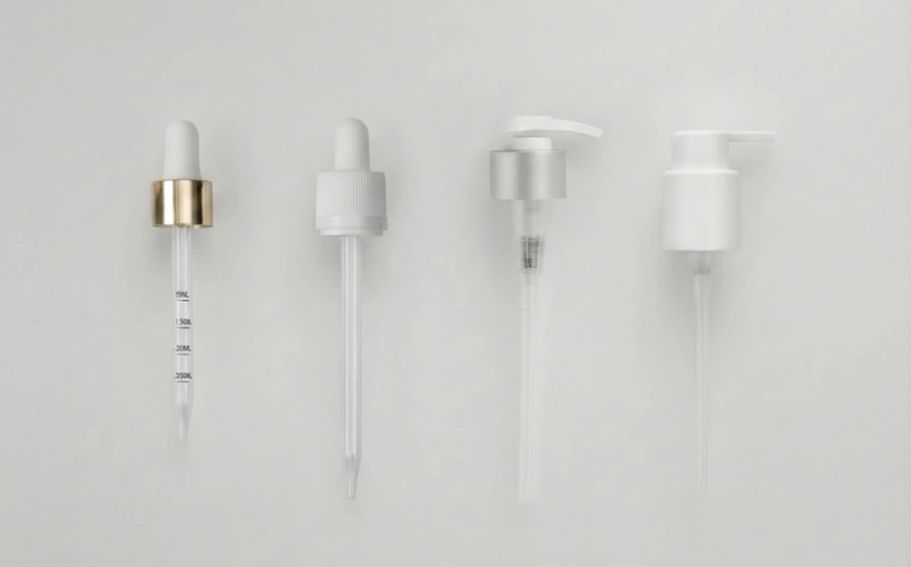 Droppers for glass bottles.