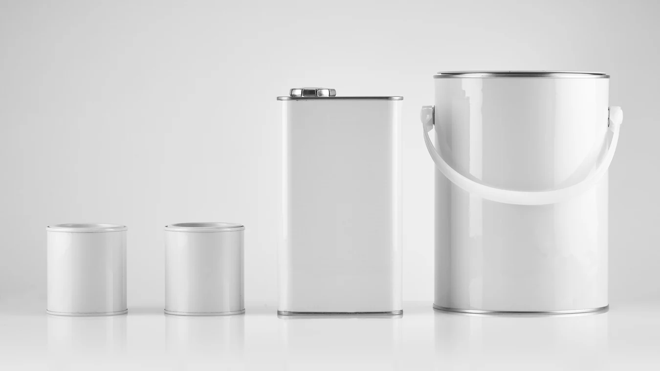 Chemical-Cans-A Chemical cans, including an f style can, a pail, and small paint cans.